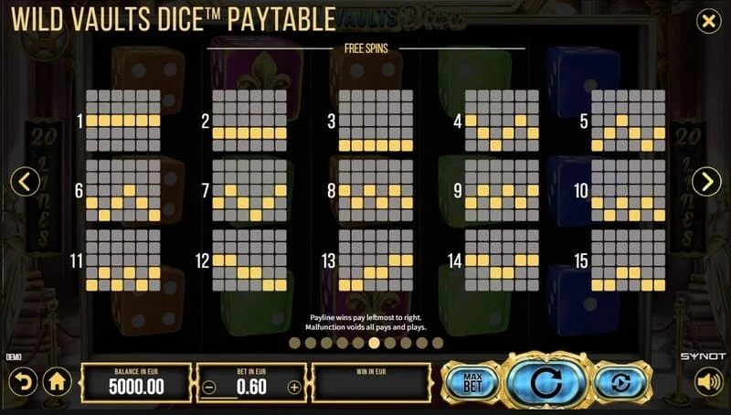 Wild Vaults Dice - Skrin Card Gamble dengan penggandaan mengikut warna kad